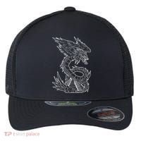 Quetzalcoatl Ancient Aztec Serpent Mayan Temple Inca Toltec Flexfit Unipanel Trucker Cap thumb 0