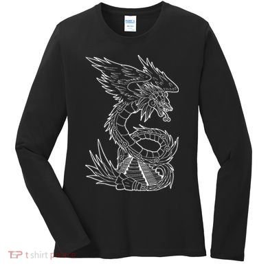 Quetzalcoatl Ancient Aztec Serpent Mayan Temple Inca Toltec Women's Long Sleeve Shirt