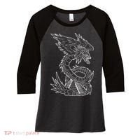 Quetzalcoatl Ancient Aztec Serpent Mayan Temple Inca Toltec Women's Tri-Blend 3/4-Sleeve Raglan Shirt thumb 0
