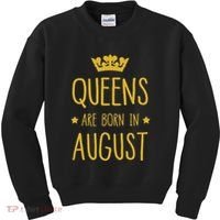 Queens Are Born In August August Birthday Kids Sweatshirt thumb 0