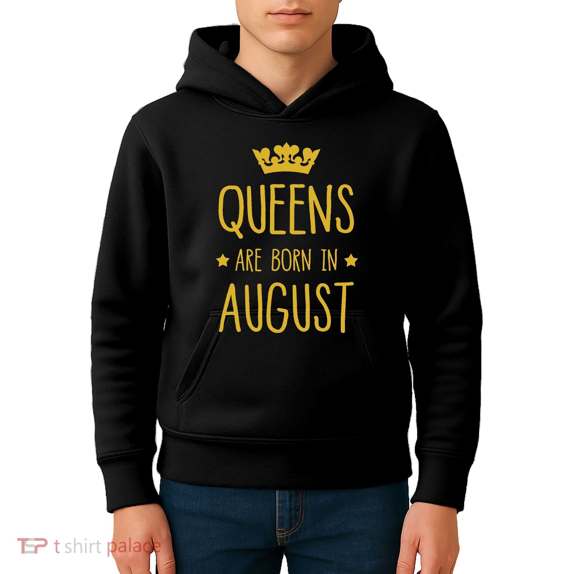 Queens Are Born In August August Birthday Kids Hoodie