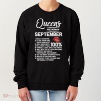 Queens Are Born In September Birthday Funny Gift Women's Sweatshirt thumb 0