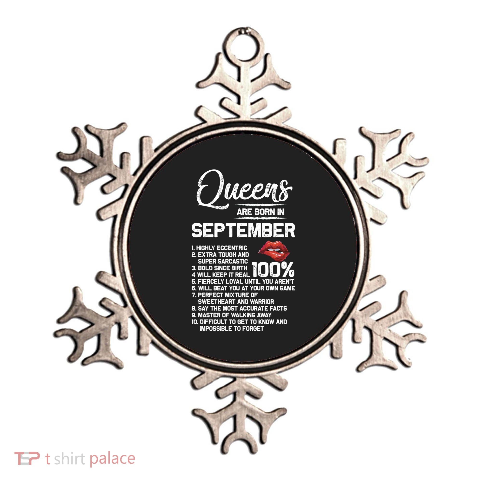 Queens Are Born In September Birthday Funny Gift Ornament