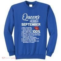 Queens Are Born In September Birthday Funny Gift Sweatshirt thumb 0