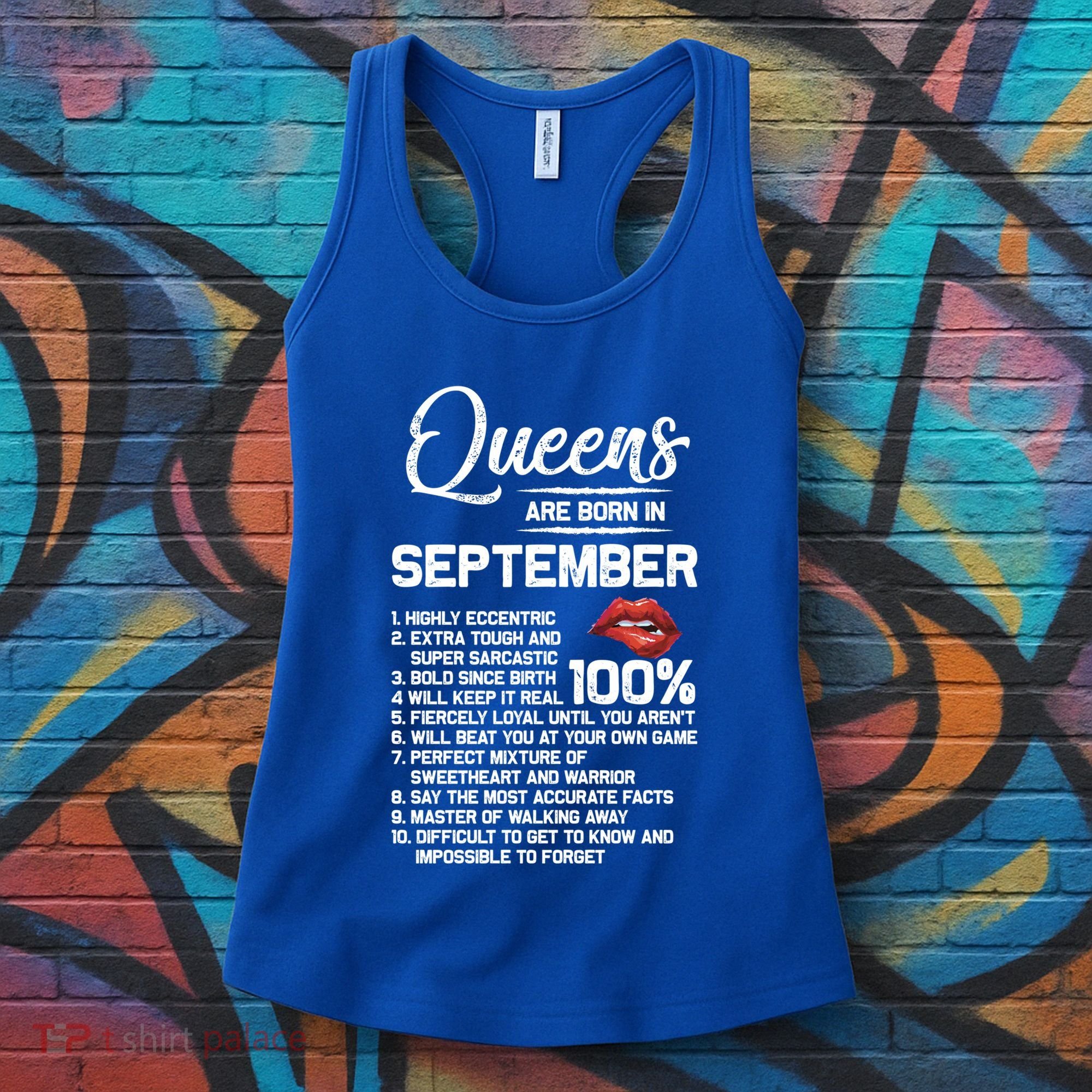 Queens Are Born In September Birthday Funny Gift Women's Tank Top