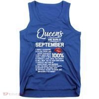 Queens Are Born In September Birthday Funny Gift Tank Top thumb 0