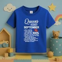 Queens Are Born In September Birthday Funny Gift Toddler T-Shirt thumb 3