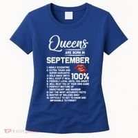 Queens Are Born In September Birthday Funny Gift Women's T-Shirt thumb 0