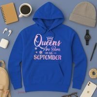 Queens Are Born In September Funny Gift September Birthday Gift Hoodie thumb 3