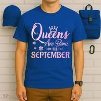 Queens Are Born In September Funny Gift September Birthday Gift T-Shirt thumb 6