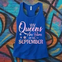 Queens Are Born In September Funny Gift September Birthday Gift Women's Tank Top thumb 3