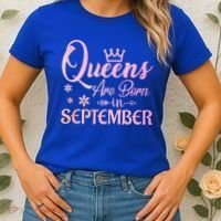 Queens Are Born In September Funny Gift September Birthday Gift Women's T-Shirt thumb 2