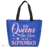 Queens Are Born In September Funny Gift September Birthday Gift Tote Bag thumb 0