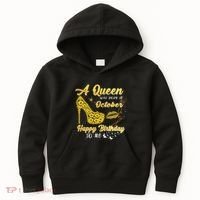 Queens Are Born In October October Birthday S For Women Kids Hoodie thumb 0