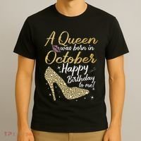 Queens Are Born In October Birthday Women T-Shirt thumb 3