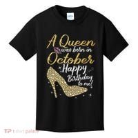 Queens Are Born In October Birthday Women Kids T-Shirt thumb 0