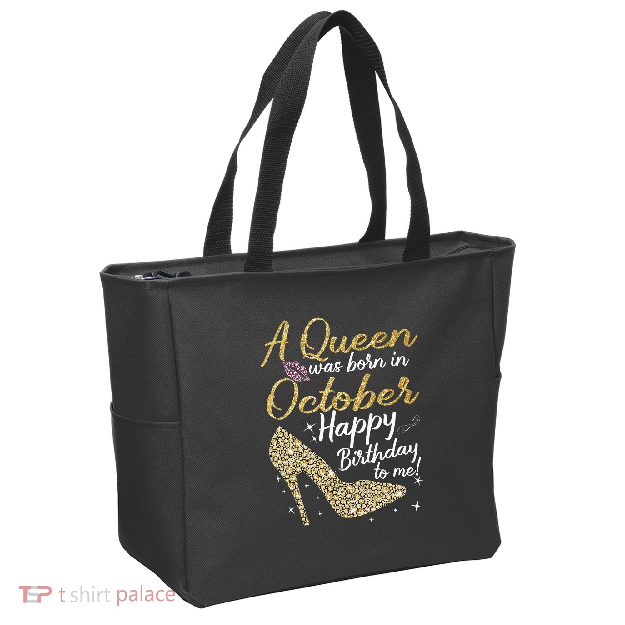 Queens Are Born In October Birthday Women Tote Bag