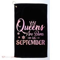 Queens Are Born In September Gift September Birthday Great Gift Golf Towel thumb 0