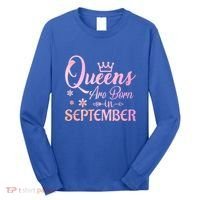 Queens Are Born In September Gift September Birthday Great Gift Long Sleeve Shirt thumb 0