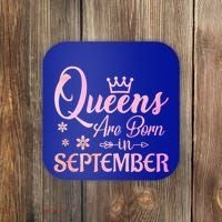 Queens Are Born In September Gift September Birthday Great Gift Coaster thumb 0