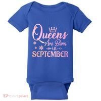 Queens Are Born In September Gift September Birthday Great Gift Baby Bodysuit thumb 0