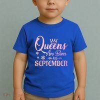 Queens Are Born In September Gift September Birthday Great Gift Toddler T-Shirt thumb 2