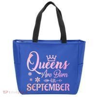 Queens Are Born In September Gift September Birthday Great Gift Tote Bag thumb 0