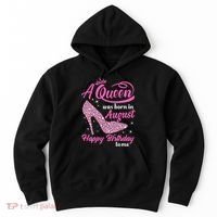 Queens Are Born In August Funny August Birthday Gift Hoodie thumb 0
