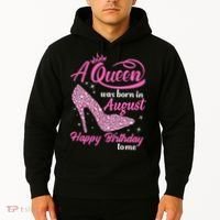 Queens Are Born In August Funny August Birthday Gift Hoodie thumb 2
