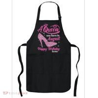 Queens Are Born In August Funny August Birthday Gift Apron thumb 0