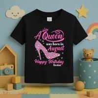 Queens Are Born In August Funny August Birthday Gift Toddler T-Shirt thumb 3