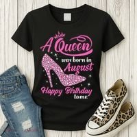 Queens Are Born In August Funny August Birthday Gift Women's T-Shirt thumb 3
