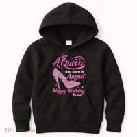 Queens Are Born In August Funny August Birthday Gift Kids Hoodie thumb 0