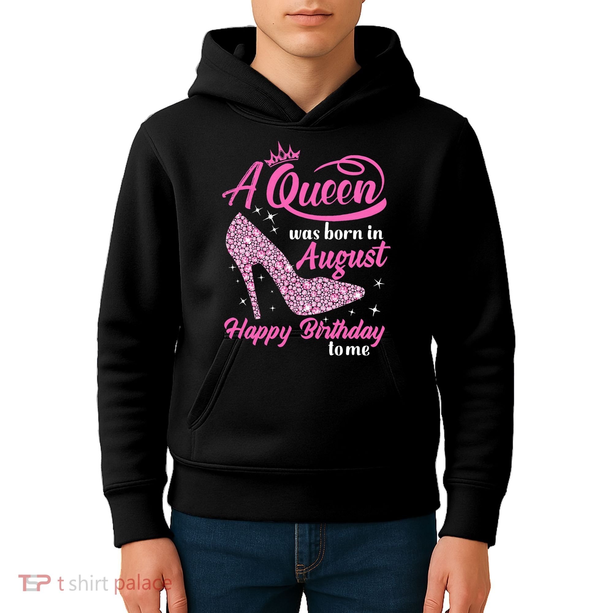 Queens Are Born In August Funny August Birthday Gift Kids Hoodie