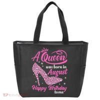 Queens Are Born In August Funny August Birthday Gift Tote Bag thumb 0