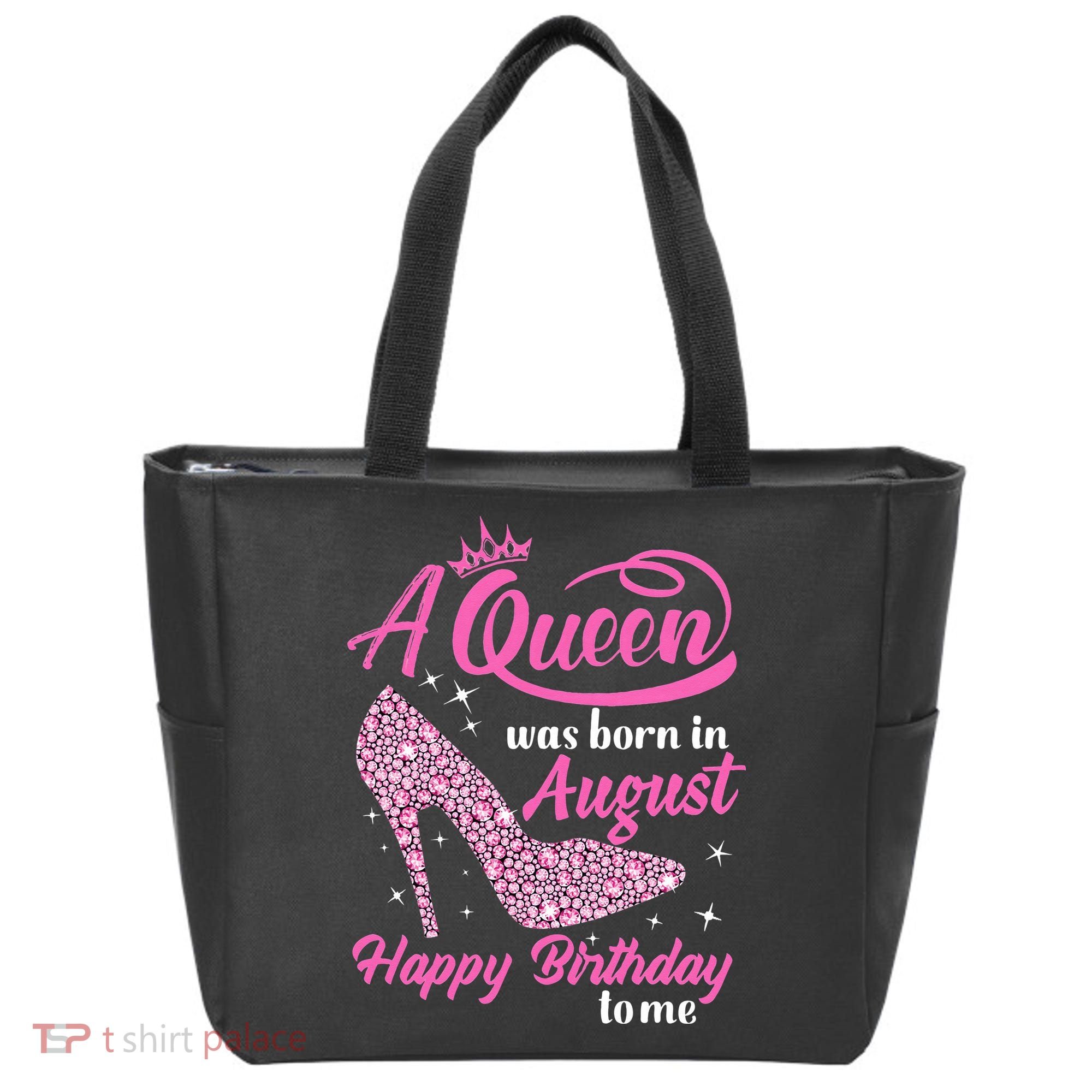 Queens Are Born In August Funny August Birthday Gift Tote Bag
