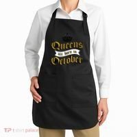 Queens Are Born In October Apron thumb 2
