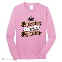 Queens Are Born In October Long Sleeve Shirt thumb 0