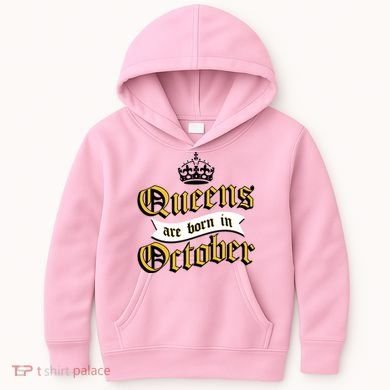 Queens Are Born In October Kids Hoodie