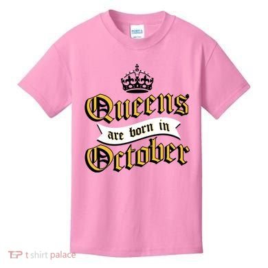 Queens Are Born In October Kids T-Shirt