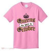 Queens Are Born In October Kids T-Shirt thumb 0