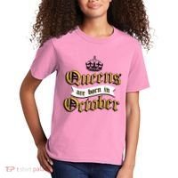 Queens Are Born In October Kids T-Shirt thumb 2