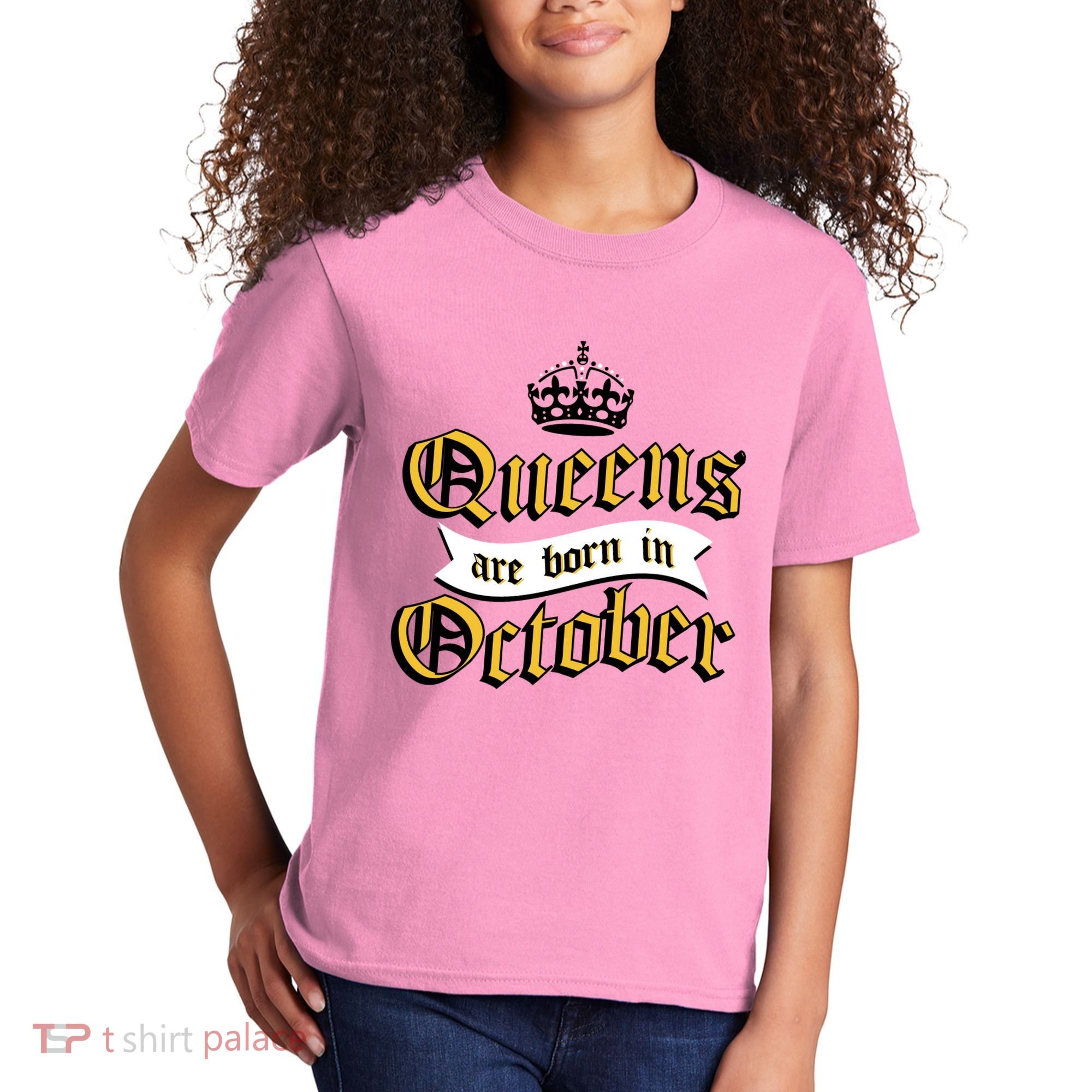 Queens Are Born In October Kids T-Shirt