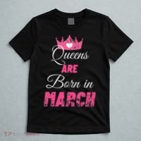Queens Are Born In March Distressed Birthday Gift T-Shirt thumb 5