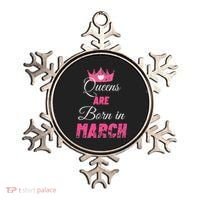 Queens Are Born In March Distressed Birthday Gift Ornament thumb 0