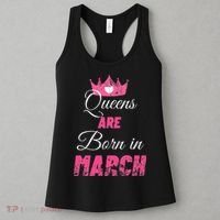 Queens Are Born In March Distressed Birthday Gift Women's Tank Top thumb 3