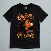 Queen Are Born In July Cancer Leo Black Women Birthday T-Shirt thumb 5