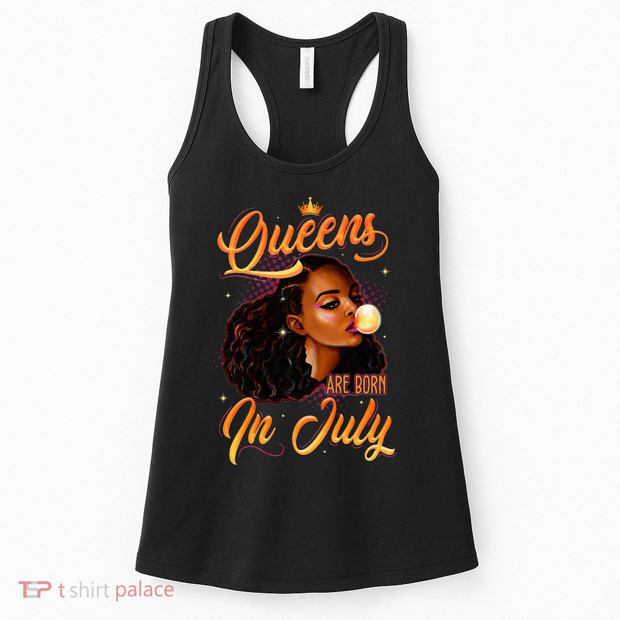 Queen Are Born In July Cancer Leo Black Women Birthday Women's Tank Top