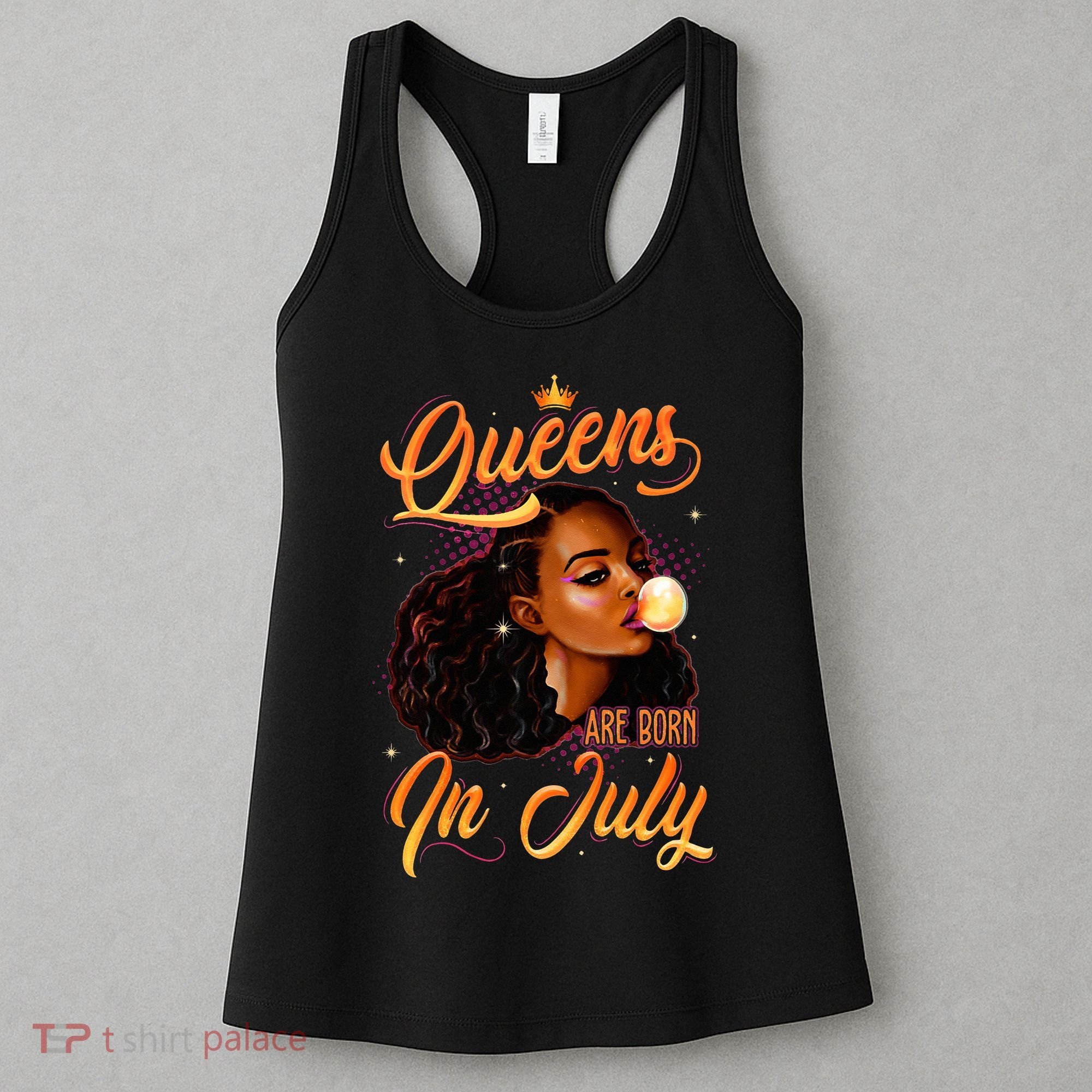 Queen Are Born In July Cancer Leo Black Women Birthday Women's Tank Top