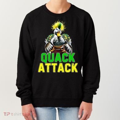 Quack Attack By Angry White Green And Yellow Duck Women's Sweatshirt